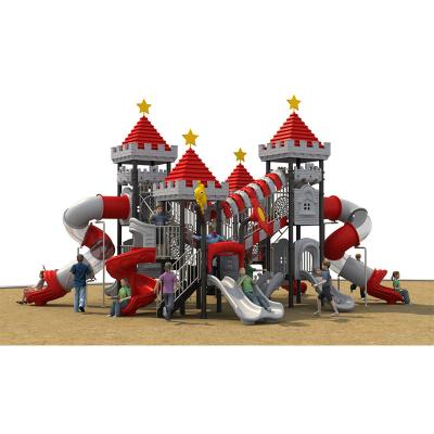 China Engineering Plastics + Galvanized Steel Pipe Castle Series Combined Big Double Ring Slide Park Kindergarten Marketplace Children Playground Equipment Large Double Ring for sale