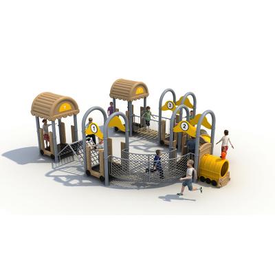 China Engineering Plastics + Galvanized Steel Pipe KAIXIN Train Series Combined Yellow Slide Children's Playground Equipment Big Slide Park Slide for sale