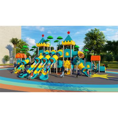 China Engineering Plastics + Galvanized Steel Pipe Train Series Combined Slide Kids Playground Equipment Kids Toys for sale