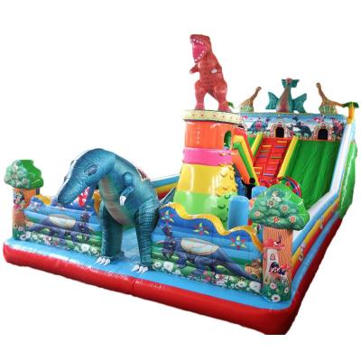 China Outdoor Used PVC Kids Floating Slides Inflatable Jumping Bouncer Castle Park Equipment For Sale for sale