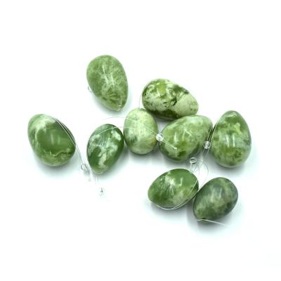 China China beautiful 3 in 1 set type Drilled or Undrilled wholesale natural green kegel jade yoni eggs for women for sale