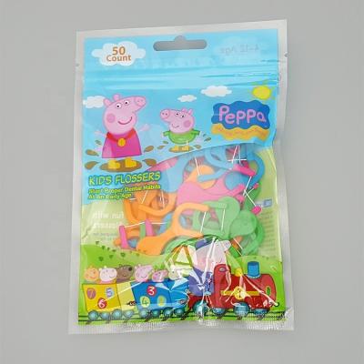 China Remove Dental Plaque Kids Cartoon Shape Dental Teeth Tool 50pcs Clean Bag Pack for sale