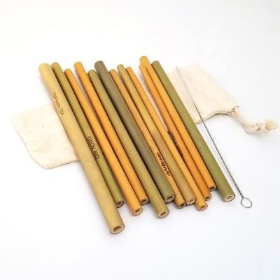 China paja de beber well polished natural bamboo bambu pack of 10 drinking straws for sale