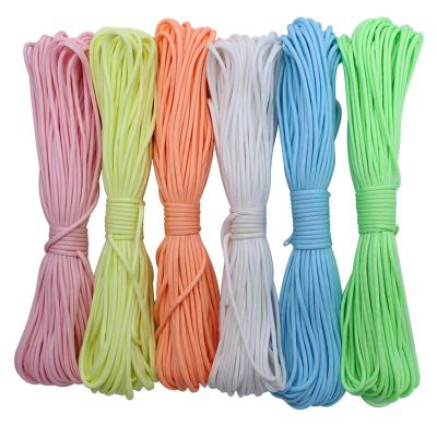 China Luminous 9Strand Glow In The Dark Luminous Nylon Paracord Rope Survival 4mm 100ft for sale