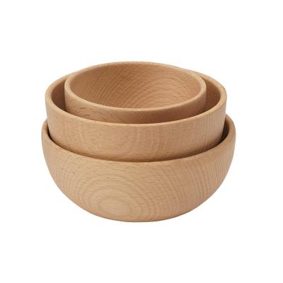 China Outdoor Camping Raising Outdoor Wooden Moving Bowl Kids/Rice Bowl Soup Bowl Adult Wooden Tableware for sale