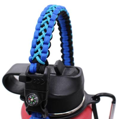 China Multifunctional Outdoor Survival Water Bottle Carrier Holder Paracord Handle with Safety Ring for sale