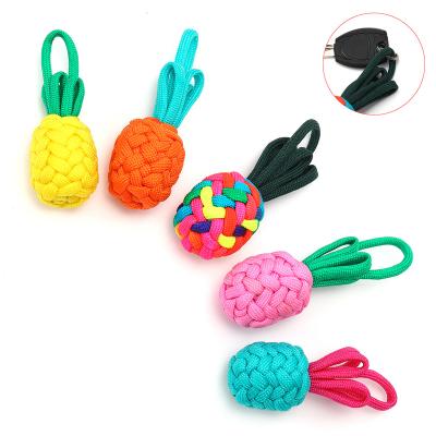 China Colorful Handwoven Shape Knot Daily Life Pineapple Pendant Key Chain Pendant Paracord Braided Key Chain for sale