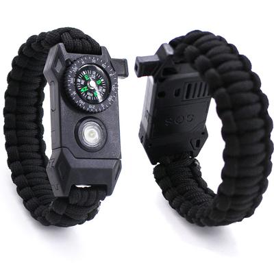 China sustainable & Rescue Compass Paracord Tactical Camping Bracelet with LED Light for sale