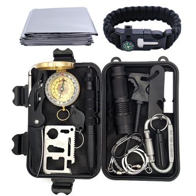 China Outdoor Survival Adventure Custom Rescue SOS Gear 14 In 1 Survival Kit Camping for sale