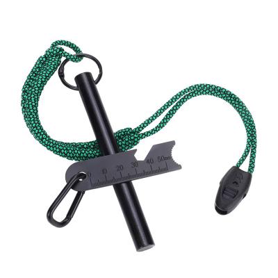 China 12.7*127mm Woven Paracord Travel Outdoor Camping Backpacking Lanyard Fire Starter Flint with Whistle Flint Fire Starter Bottle Opener Fire Stopper Kit for Flammable Materials for sale