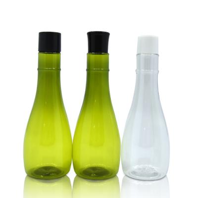 China Green Plastic Cosmetic Packaging Toner Remover PET Bottle 100ml 150ml Personal Care Unique Shape for sale