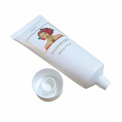 China 50ml 80ml Cosmetic White PE Tube Hand Cream Detergent And Body Cream Plastic Packaging With Screw Cap for sale