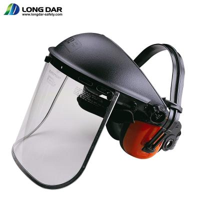 China PP-browguard DP87 face shield broguard visor with earmuff protector for sale