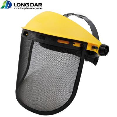 China PP FS825 Taiwan CE ANSI Polypropylene Headgear Face Mask With Steel Mesh Visor for sale