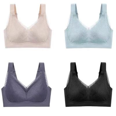 China QUICK DRY Women's Latex Soft Comfortable Sweat Absorbent Bra Underwear Detachable Oversized Traceless Rimless Sports Bra for sale