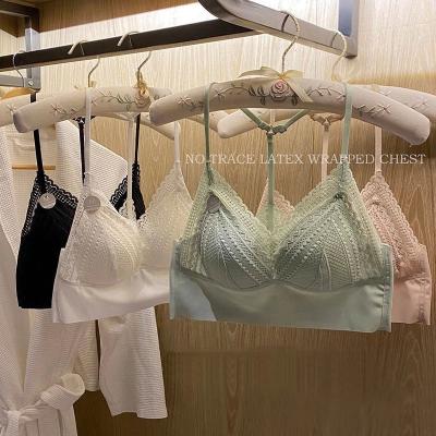 China QUICK DRY women's warm triangle cup back underwear comfortable no underwear steel thin fashion waistband ring lace breathable bra for sale