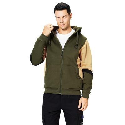 China High Quality Customized Breathable Wholesale Round Neck Color Block Men's Zip-up Cardigan Hoodie Sweatshirt High Quality Simple Hoodies For Men for sale