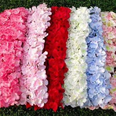 China Eco-friendly Silk Panel DIY Silk Panel Backdrop Wedding Wall Decor Artificial Flowers Hydrangea Artificial Flower Wall for sale