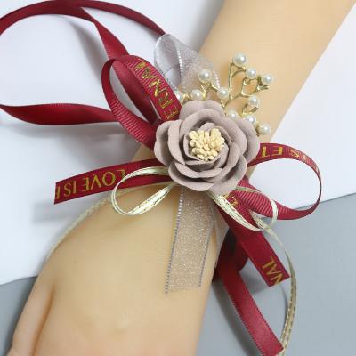 China High Quality Lifelike Realistic Flower Wedding Wrist Pearl Artificial Flower Bridal Decorative Wrist Wrist for sale