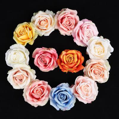 China Hot Selling Artificial Silk Props Wholesale Realistic Flower 10CM DIY Flower Heads Photography Silk Props Rose Head For Wedding Decorative for sale