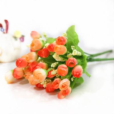 China Mini Rose Luyue Arrangement Of Flower 15 Head Artificial Flower Environmental Friendly Rose Bouquets Wholesale For Wedding Party Events Decor for sale