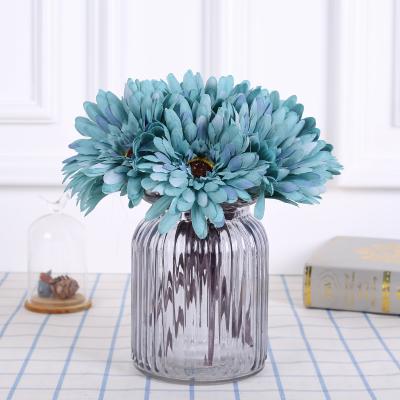 China Fashional Artificial Flowers Luyue Long Stem Silk Gerbera Daisy Fake Mums Flower Chrysanth Sunflower For Wedding Bridal Bouquet Home Decor for sale