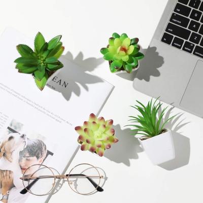 China Artificial Succulents 12pcs Mini Potted Fake Plastic Succulents Luyue Eco-friendly Fake Succulent Plants For Flower Arrangements for sale