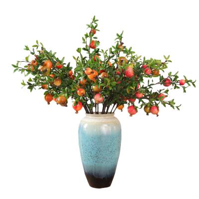 China Household bouquet flower twig flower pomegranate simulation branch living room decoration dry vase Realistic fake decoration dry flower for sale