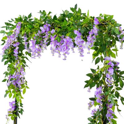 China Wholesale home decoration wedding / wisteria silk flowers hanging wisteria garlands for sale