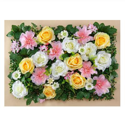 China Wedding Decoration Wholesale 40X60cm Artificial Silk Flower Wall Panel Backdrop Home Wedding Wall for sale