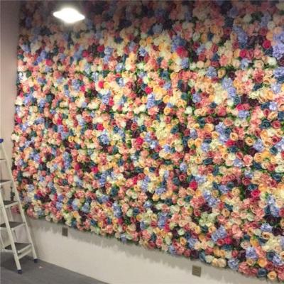 China Wholesale flowers artificial flower wedding decorative home wall rose hydrangea peony flower wall wedding background flower wall for sale