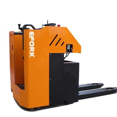 China Advertising Company Warehouse Fork Loader Lift Reach Side Standing Type Electric Pallet Truck for sale