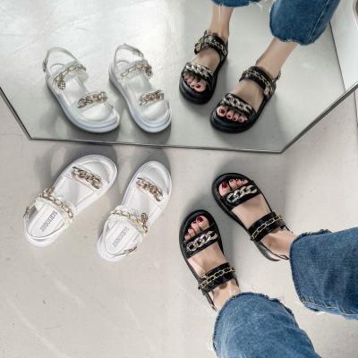 China Southeast Asian Roman women's light foreign trade sandals 2022 spring and summer new fashion chain with sandals for women's shoes for sale