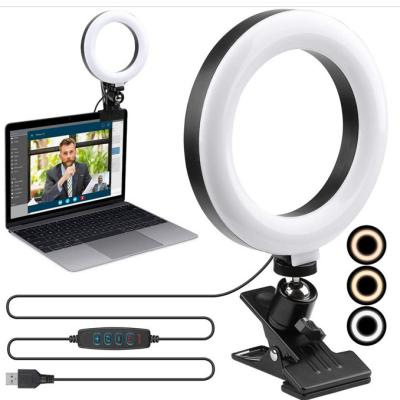 China 4.5 inch PORTABLE mini can be clipped on computer ring light with conference table light for laptop for sale