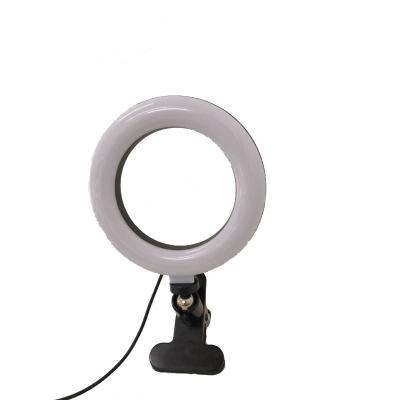 China Mini PORTABLE 8 Inch Led Clip On Ring Lights Meeting Light For Multifunctional Zoom Desk Bracket for sale