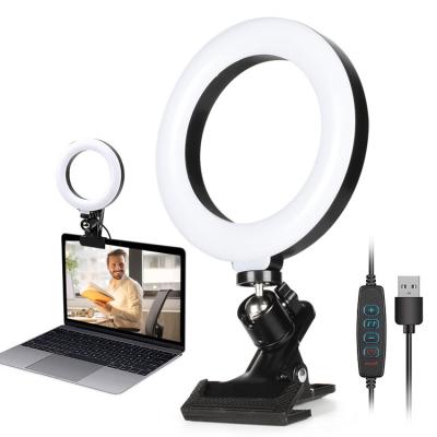 China Mini PORTABLE 8 Inch Led Clip On Ring Lights Meeting Light For Multifunctional Zoom Bracket Office Conference for sale