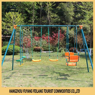 China Kids Playground Steel Steel And Plastic Swing Set Outdoor Powder Coating Swing for sale