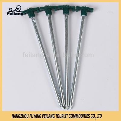 China Plastic Steel+PP Tent Accessories Plastic Main Tent Peg Camping Ground Nail Galvanized Steel Stake for sale