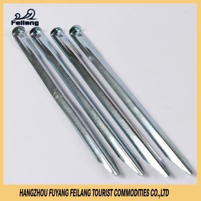 China Galvanized Steel 23cm Ground Camping U Shaped Galvanized Outdoor Tent Pegs Nail&Steel Stake Anti-UV for sale