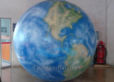 China PVC Huge Round Earth Globe Balloons Hydrogen Filling With 125 Foot Tether Line for sale