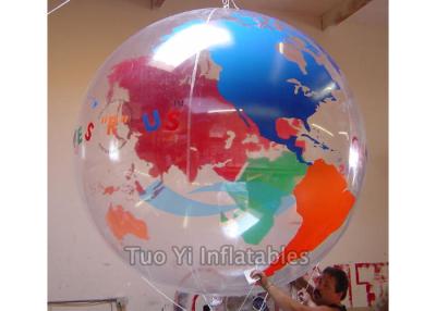 China Clear Inflatable Earth Globe Inflating Helium Balloons For Festival for sale