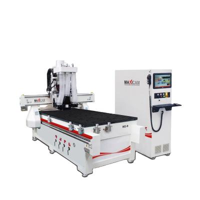 China Construction worksÂ   Jinan Maxicam Kitchen Cabinet Door Making Line Nesting ATC CNC Router With Automatic Loading And Unloading Table for sale