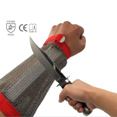 China Cut Protection Lengthened 304 Stainless Steel Wire Glove Stainless Steel Anti-Cut Arm for sale