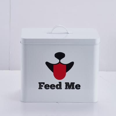 China Large Eco - Friendly Canister Oval / Round Shape Pet Food Storage Container With Spoon For Pet Food Customize Animals for sale