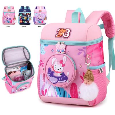 China Latest\fasion zoo printed reflective Bucket shape kindergarten kid backpack for sale