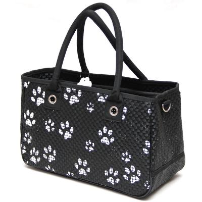 China Portable Manufacturers wholesale breathable wear-resistant cat dog pu portable ladies weave pet bag for sale