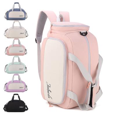 China Fashion Waterproof short travel trip portable gym backpack dry wet separation tote duffle bag with shoes storage for sale