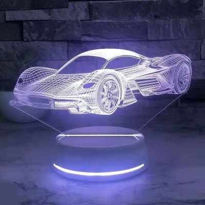 China New-designed Tuya Custom Acrylic Smart Color Changing Lamp LED Night Light 3D Touch Table Lamp Optical Illusion Decoration Night Light for sale