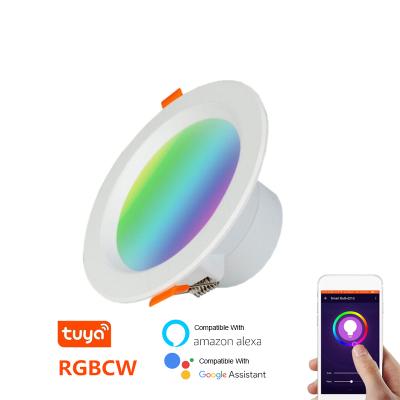 China Industrial Lamp Ceiling Recessed Down Light Wifi Dimmable RGB The CCT Tuya Adjustable LED Smart Downlight for sale