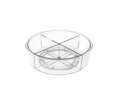 China Round Plastic Rotating Stocked Kitchen Organizer Storage Turntable Clear Lazy Susan for sale